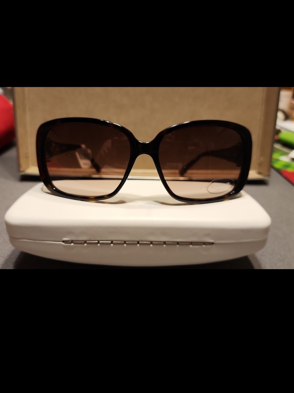 bebe Oversized Tortoiseshell Sunglasses with Brown Lenses
